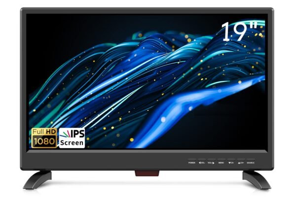 19 Inch Flat Screen TV Built in Digital ATSC Tuners, 1080p LED TV with HDMI VGA AV USB Port for Kitchen, Bedroom, RV, Caravan, Camping, Outdoor 19 Inch Flat Screen TV Built in Digital ATSC Tuners, 1080p LED TV with HDMI VGA AV USB Port for Kitchen, Bedroom, RV, Caravan, Camping, Outdoor