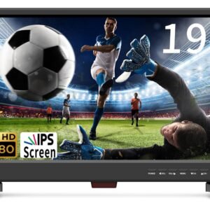 19 Inch HD LED Flat Screen TV 1080p IPS Display w/Digital Dual Tuners ATSC/HDMI/VGA/AV/USB, 12 Volt RV TV Built in Dual Speakers Suitable for Kitchen/RV/Caravan and Boat 19 Inch HD LED Flat Screen TV 1080p IPS Display w/Digital Dual Tuners ATSC/HDMI/VGA/AV/USB, 12 Volt RV TV Built in Dual Speakers Suitable for Kitchen/RV/Caravan and Boat