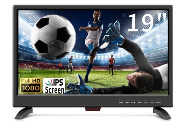 19 Inch HD LED Flat Screen TV 1080p IPS Display w/Digital Dual Tuners ATSC/HDMI/VGA/AV/USB, 12 Volt RV TV Built in Dual Speakers Suitable for Kitchen/RV/Caravan and Boat 19 Inch HD LED Flat Screen TV 1080p IPS Display w/Digital Dual Tuners ATSC/HDMI/VGA/AV/USB, 12 Volt RV TV Built in Dual Speakers Suitable for Kitchen/RV/Caravan and Boat