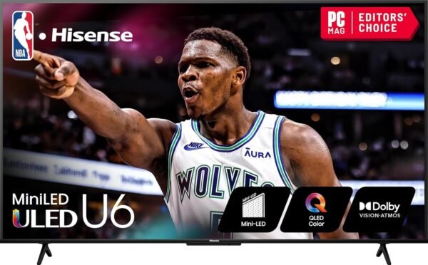 Hisense 55-Inch Class U6 Series Mini-LED ULED 4K UHD Google Smart TV (55U6N, 2024 Model) - QLED, Motion Rate 240, HDR 10+, Full Array Local Dimming, Game Mode Plus, Alexa... Hisense 55-Inch Class U6 Series Mini-LED ULED 4K UHD Google Smart TV (55U6N, 2024 Model) - QLED, Motion Rate 240, HDR 10+, Full Array Local Dimming, Game Mode Plus, Alexa...