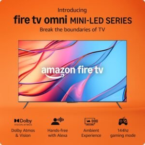 Introducing Amazon Fire TV 55" Omni Mini-LED Series, QLED 4K UHD smart TV, Dolby Vision IQ, 144hz gaming mode, Ambient Experience, hands-free with Alexa, 2024 release Introducing Amazon Fire TV 55" Omni Mini-LED Series, QLED 4K UHD smart TV, Dolby Vision IQ, 144hz gaming mode, Ambient Experience, hands-free with Alexa, 2024 release