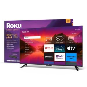Roku Smart TV – 55-Inch Select Series 4K HDR RokuTV with Roku Enhanced Voice Remote, Brilliant 4K Picture, Automatic Brightness, & Seamless Streaming – Live Local News, Sports,... Roku Smart TV – 55-Inch Select Series 4K HDR RokuTV with Roku Enhanced Voice Remote, Brilliant 4K Picture, Automatic Brightness, & Seamless Streaming – Live Local News, Sports,...