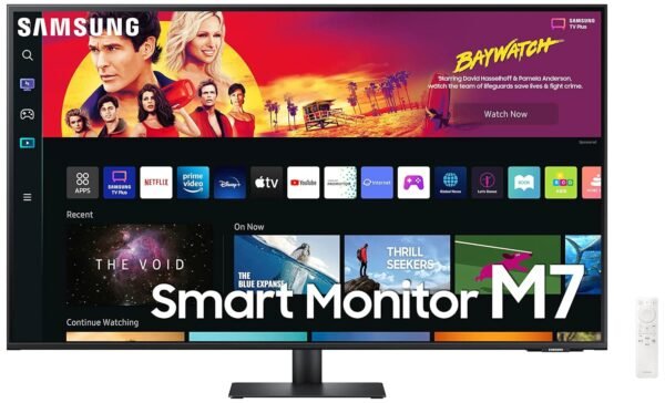 SAMSUNG 43" M70B Series 4K UHD USB-C Smart Monitor & Streaming TV, 4ms, 60Hz, HDR10, Wireless Display, Gaming and IoT Hubs, Alexa Built-in, 2022, LS43BM702UNXZA, Black SAMSUNG 43" M70B Series 4K UHD USB-C Smart Monitor & Streaming TV, 4ms, 60Hz, HDR10, Wireless Display, Gaming and IoT Hubs, Alexa Built-in, 2022, LS43BM702UNXZA, Black