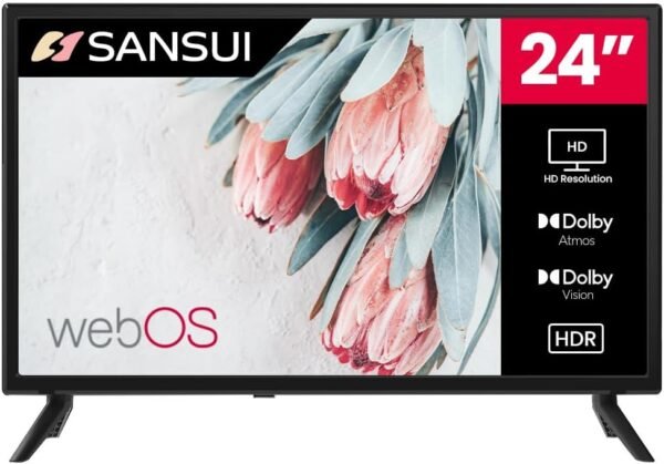 SANSUI 24 Inch Smart LED TV WebOS,Dolby Atmos&VisionHDR10,Game optimizer16w Speakers,Apple Home Compatibility,Dual-Band WiFi Bluetooth 5.0, Frameless 100 * 100VESA(S24TAHW) SANSUI 24 Inch Smart LED TV WebOS,Dolby Atmos&VisionHDR10,Game optimizer16w Speakers,Apple Home Compatibility,Dual-Band WiFi Bluetooth 5.0, Frameless 100 * 100VESA(S24TAHW)