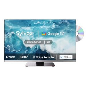 SYLVOX 12 Volt TV, 22" Smart TV with DVD Player Built in, 1080P Google TV System ATSC NTSC WiFi Bluetooth HDMI USB, AC/DC Powered, 12V TV for RV Camper Boat Coastal Home (Marine... SYLVOX 12 Volt TV, 22" Smart TV with DVD Player Built in, 1080P Google TV System ATSC NTSC WiFi Bluetooth HDMI USB, AC/DC Powered, 12V TV for RV Camper Boat Coastal Home (Marine...