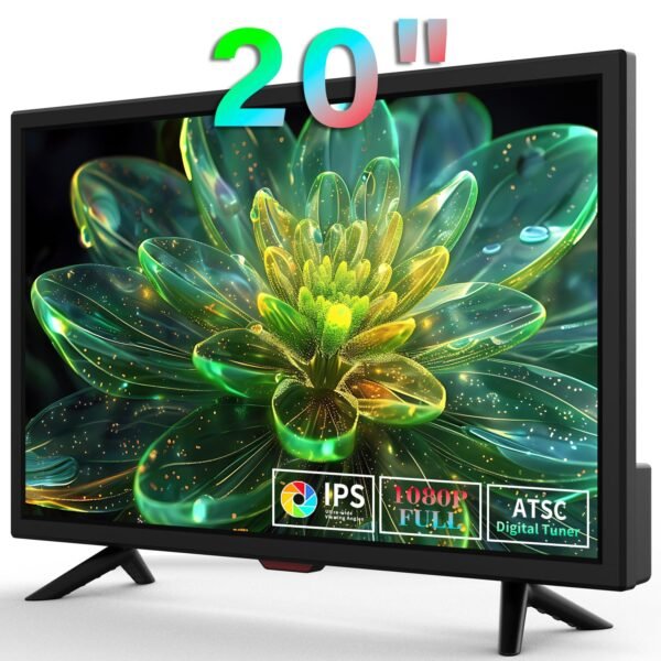 TV 20 inch,Full Viewing Angles 1080P HD,Small Kitchen Wall-Mounted Digital TV-HDMI/USB Ports-Dual Power DC-12V& AC Adapter Inputs for Your Caravan & Bedrooms TV 20 inch,Full Viewing Angles 1080P HD,Small Kitchen Wall-Mounted Digital TV-HDMI/USB Ports-Dual Power DC-12V& AC Adapter Inputs for Your Caravan & Bedrooms
