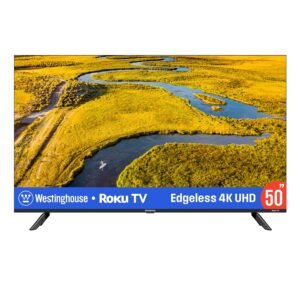 Westinghouse Edgeless Roku TV - 50 Inch Smart Television, 4K LED UHD w/HDR 10, Wi-Fi & Mobile App Connectivity, Flat Screen Compatible w/Apple Home Kit, Alexa, & Google Assistant Westinghouse Edgeless Roku TV - 50 Inch Smart Television, 4K LED UHD w/HDR 10, Wi-Fi & Mobile App Connectivity, Flat Screen Compatible w/Apple Home Kit, Alexa, & Google Assistant