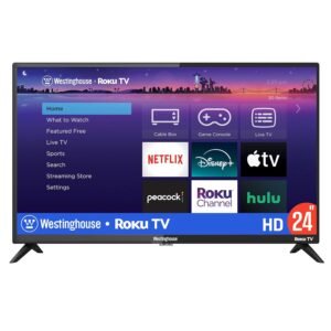 Westinghouse Roku TV - 24 Inch Smart Television, 720P LED HD with Wi-Fi Connectivity and Mobile App, Flat Screen Compatible with Apple Home Kit, Alexa and Google Assistant Westinghouse Roku TV - 24 Inch Smart Television, 720P LED HD with Wi-Fi Connectivity and Mobile App, Flat Screen Compatible with Apple Home Kit, Alexa and Google Assistant